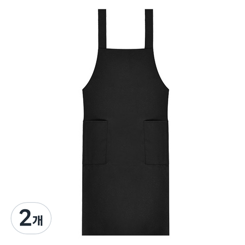 생활공식 H형 방수 앞치마, 2개, 블랙