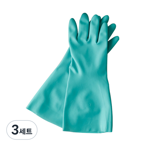 파스텔 니트릴 주방 고무장갑, 민트 M, 3세트, 중(M)