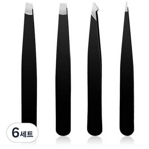 포블럭스 전문가용 쪽집게 핀셋 트위져 4종 세트, 혼합색상, 6세트
