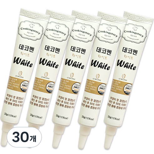쿠킹스토리 데코펜 화이트, 20g, 30개
