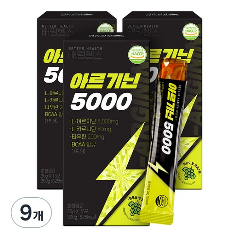 더존건강 배럴헬스 아르기닌 5000 15p, 300g, 9개