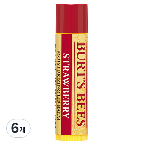 버츠비 모이스처라이징 립 밤, 스트로베리, 4.25g, 6개