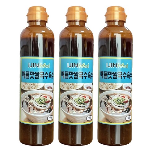 아이진푸드 해물맛 쌀국수 육수, 3개, 580g