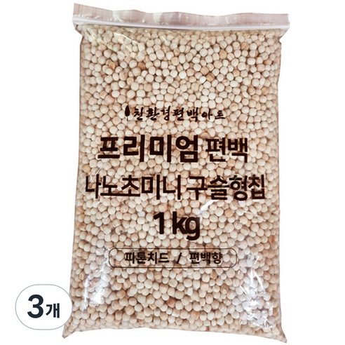 편백아트 프리미엄 편백 나노 초미니 구슬형 칩, 3개, 1kg