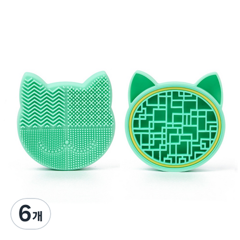 제이씨피 냥이 브러쉬 클렌저 패드 그린, 110g, 6개