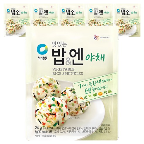 청정원 맛있는밥& 엔 야채 후리가케, 24g, 6개