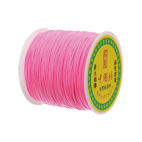 나일론 매듭실 실팔찌 만들기 0.8mm, Neon Pink, 1개
