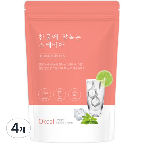 자연지애 찬물에 잘녹는 스테비아 설탕, 400g, 4개