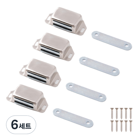 철물대장 스텐 자석 파워 빠찌링 4p 세트 헤어라인, 6세트