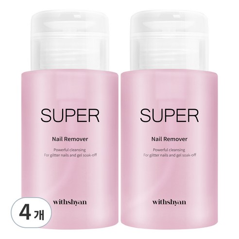 위드샨 대용량 펌프형 슈퍼 네일 리무버, 200ml, 4개