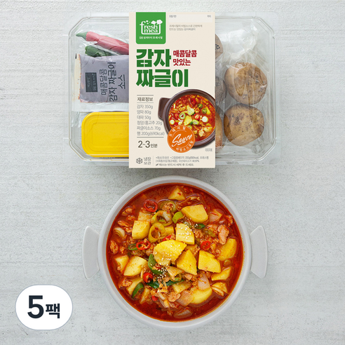 프레시밀 감자 짜글이 밀키트 2~3인분, 770g, 5팩