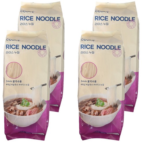 쿡샵 라이스 누들 3mm, 4개, 250g