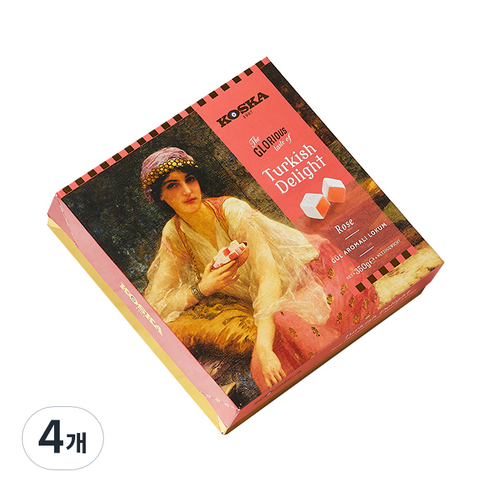 코스카 로즈 터키쉬 딜라이트 카이막 로쿰 젤리, 350g, 4개