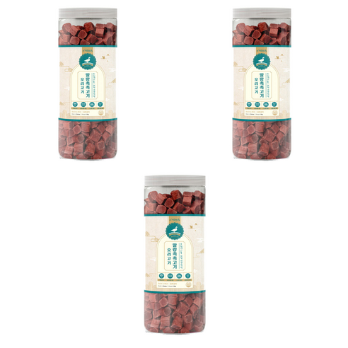올가밀 말랑 촉촉 고기 수제 강아지 간식, 오리고기, 1kg, 3개