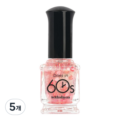 위드샨 60초 매니큐어 글리터 9ml, M18 앨리스하트, 5개
