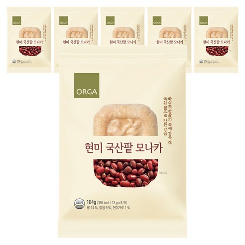 올가홀푸드 현미 국산팥 모나카, 104g, 6개