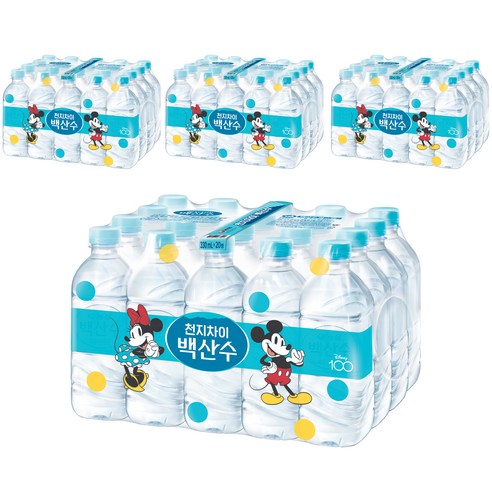 백산수 무라벨 생수, 330ml, 80개