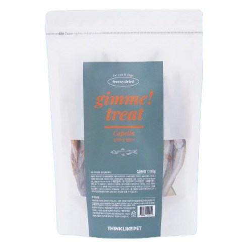 씽크라이크펫 반려동물 김미트릿 동결건조간식, 열빙어, 100g, 1개