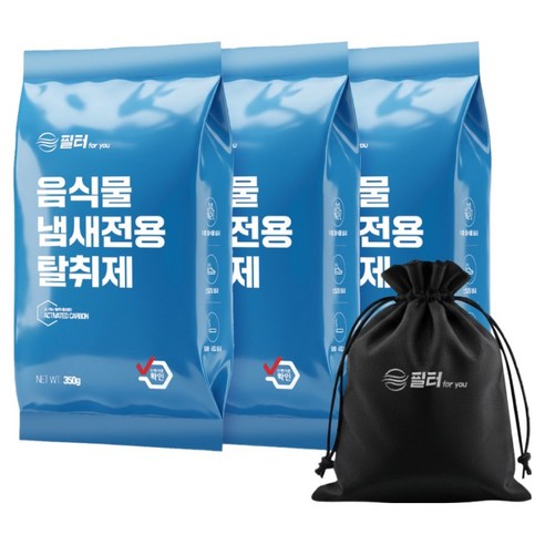 필터포유 음식물 처리기 필터 리필 숨쉬는 탈취 활성탄 + 다용도 파우치 세트, 쿠쿠, 단일 색상