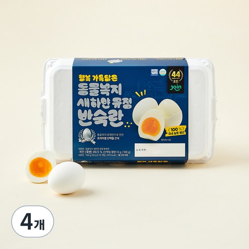 조인 동물복지 백색 유정 반숙란 15구, 4개