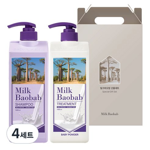 비오클라쎄 밀크바오밥 오리지널 헤어 베이비파우더 2종 세트, 4세트