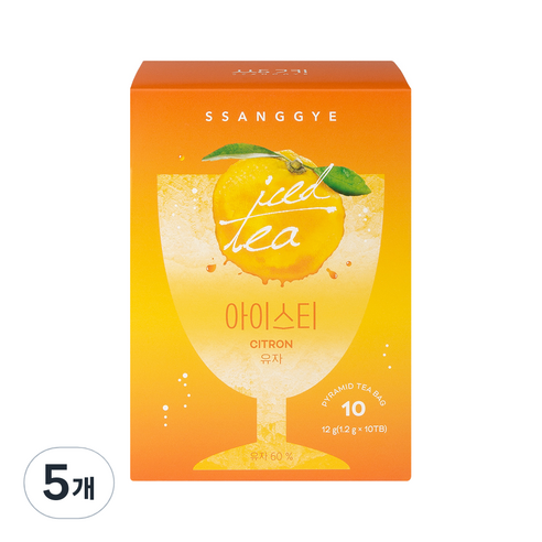 쌍계명차 유자 아이스티 10p, 1.2g, 10개입, 5개
