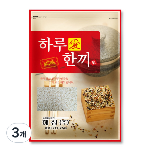 하루애한끼 찹쌀, 4kg, 3개