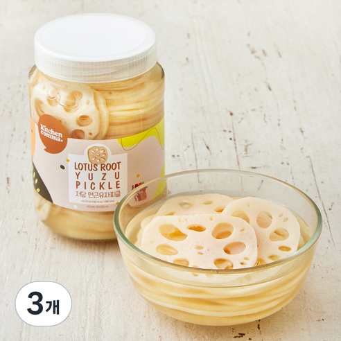 키친콤마 저당 연근유자피클, 450g, 3개
