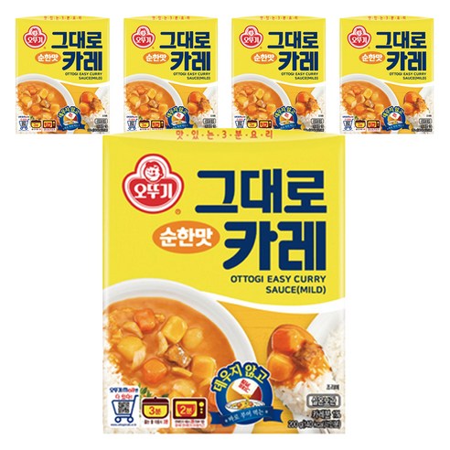 오뚜기 그대로카레 순한맛, 200g, 5개
