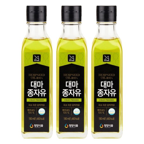 꼬손 대마종자유, 3개, 180ml