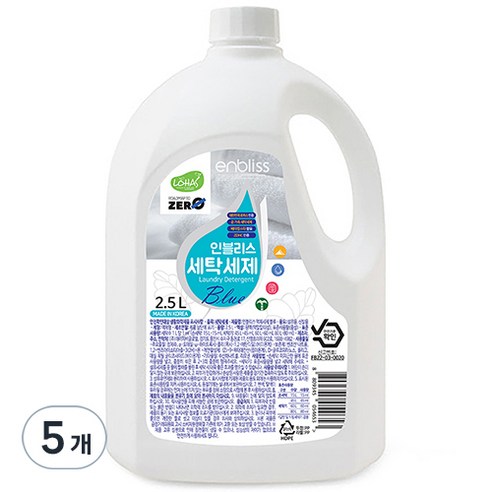 인블리스 블루 세탁세제 본품 꽃향, 2.5L, 5개