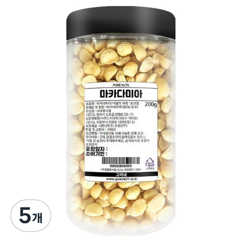고미네 마카다미아 통, 200g, 5개