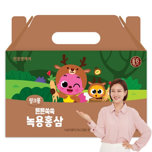 천호엔케어 핑크퐁 튼튼쑥쑥 녹용홍삼즙, 1.2L, 1개 어린이 건강식품