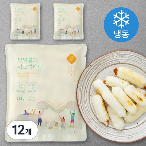 낭만부부 모짜렐라 치즈 가래떡 (냉동), 235g, 12개