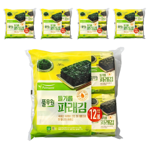 풀무원 들기름 파래김, 60g, 5개