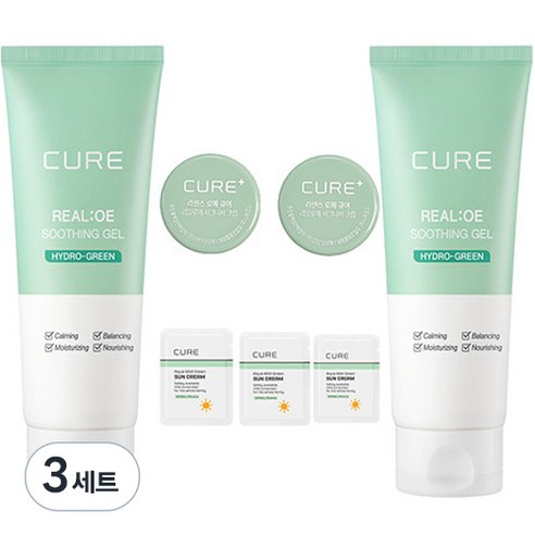 김정문알로에 큐어 리알로에 수딩젤 150ml x 2p + 체험키트, 300ml, 3세트