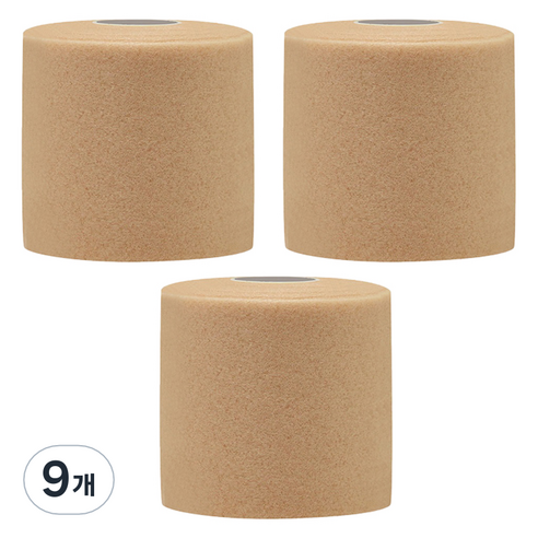 크리다 언더랩 근본 스포츠테이프 7cm x 10m 살구, 9개, 1개입