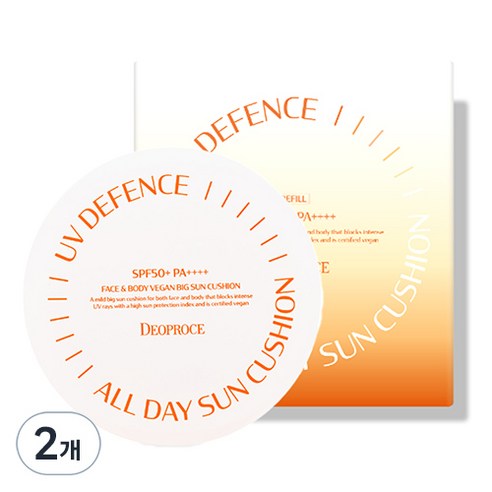 디오프러스 유브이 디펜스 올 데이 선쿠션 SPF50+ PA++++, 25g, 2개