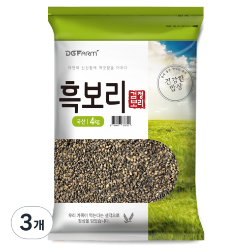 대구농산 흑보리쌀, 4kg, 3개