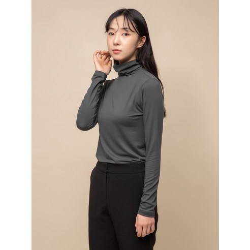 기모 터틀넥 티셔츠