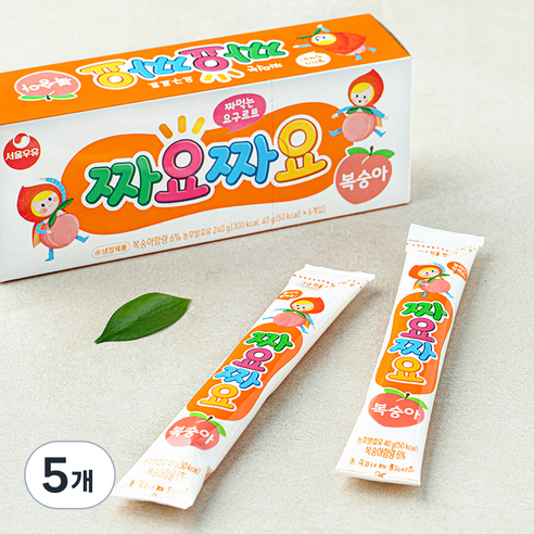 서울우유 짜먹는 요구르트 짜요짜요 복숭아, 40g, 6개입, 5개