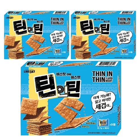 틴인틴 비스켓, 200g, 3개