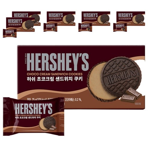허쉬 초코크림 샌드위치 쿠키, 75g, 6개