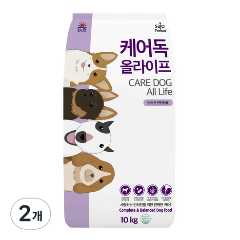 케어독 반려동물 올라이프 사조 건식사료, 닭+곡류, 10kg, 1개