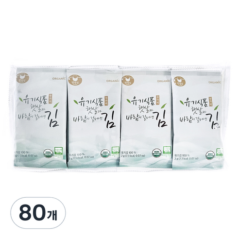 만전김 유기 햇살과 바람이 길러낸 무가미 김, 2g, 80개