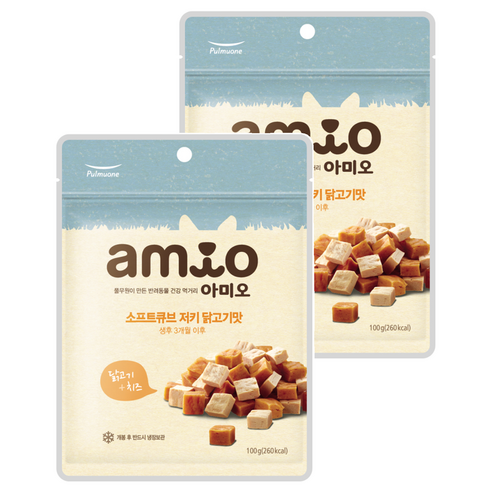 풀무원아미오 소프트큐브 져키, 닭고기, 100g, 2개