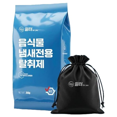 필터포유 음식물 처리기 필터 리필 숨쉬는 탈취 활성탄 + 다용도 파우치 세트, 해피콜 클렌드 리필용 활성탄