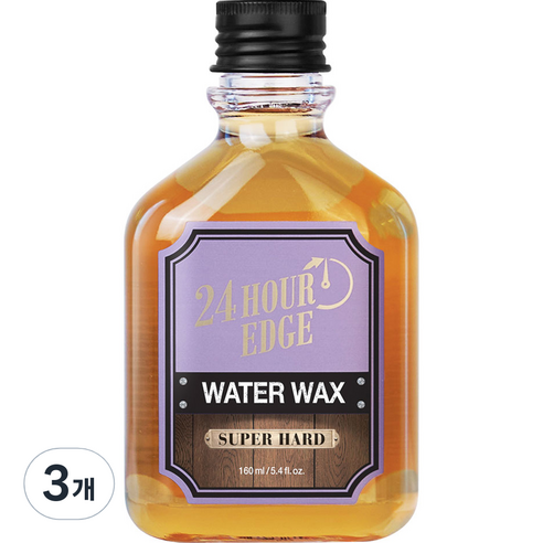 24시간엣지 그루밍 토닉 워터 헤어왁스 슈퍼하드, 3개, 160ml
