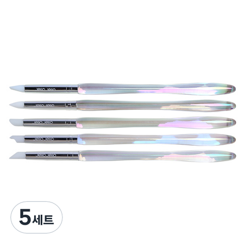 젤로젤로 네일 실리콘 파우더 브러쉬 매직툴 5종 세트, 홀로그램, 5세트
