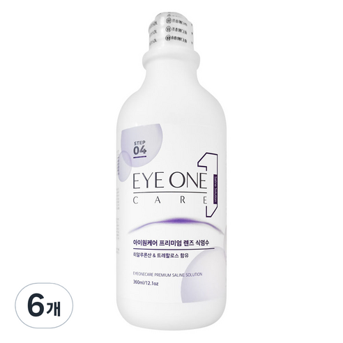 아이원케어 프리미엄 렌즈 식염수, 360ml, 6개